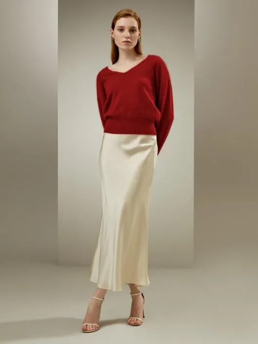 Luxurious 32 Momme Silk Maxi Skirt With Flare Hem Women Lilysilk Bottoms