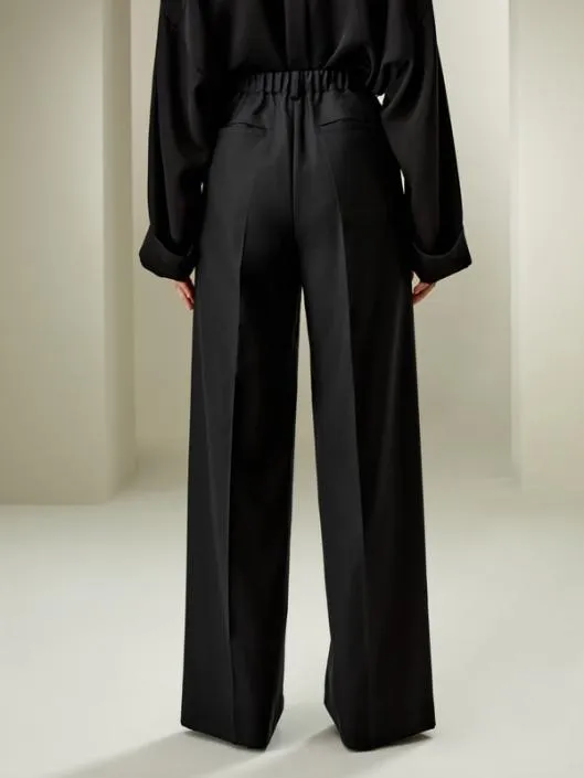 Machine Washable Wool Silk Blend Straight Leg Pants Women Lilysilk Bottoms