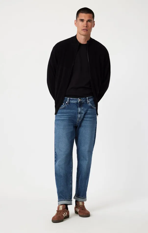 Marcel Loose Straight Leg In Mid Brushed Classic Blue Men Mavi Jeans Denim
