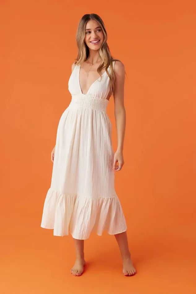 MARGEAUX DOUBLE GAUZE COVERUP DRESS Vanilla Women O039NEILL Collections