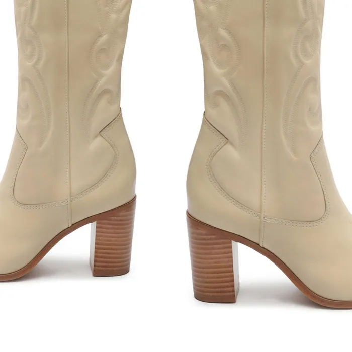 Maryana Block West Boot Eggshell Women Schutz Shoes Maryana Boots Maryana Block West Boot Eggshell Women Schutz Shoes Maryana Boots