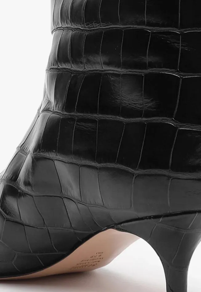 Maryana Lo CrocodileEmbossed Leather Boot Black Women Schutz Shoes Maryana Boots