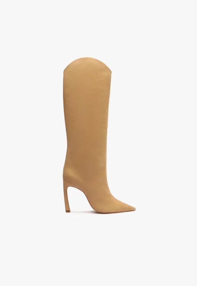 Maryana Sculpt Nubuck Boot Light Beige Women Schutz Shoes Maryana Boots