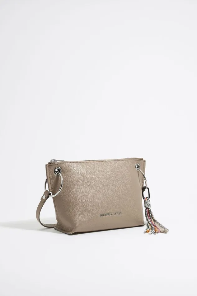 Medium Taupe Leather Trapezium Bag Taupe Women Bimba Y Lola Crossbody Bags
