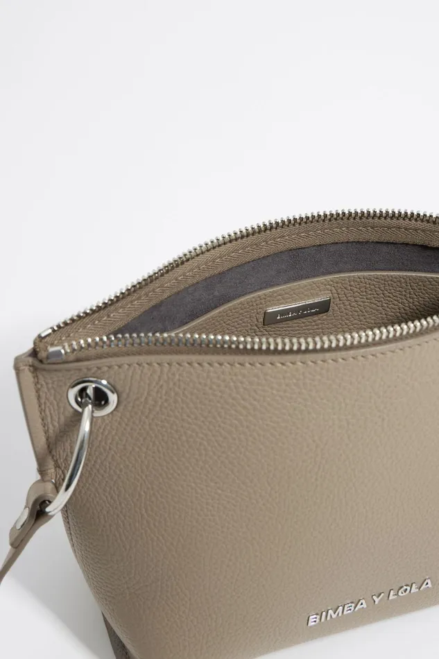 Medium Taupe Leather Trapezium Bag Taupe Women Bimba Y Lola Crossbody Bags Medium Taupe Leather Trapezium Bag Taupe Women Bimba Y Lola Crossbody Bags