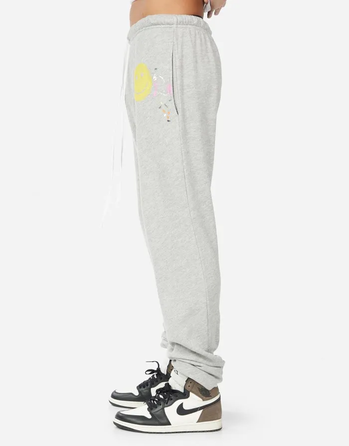 Men039s Whitmore Spray Happyface Heather Grey Graffiti Splatter Lauren Moshi Bottoms