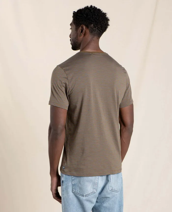 Men8217s ToadandCo Tempo Short Sleeve Crew Fir Stripe TShirts