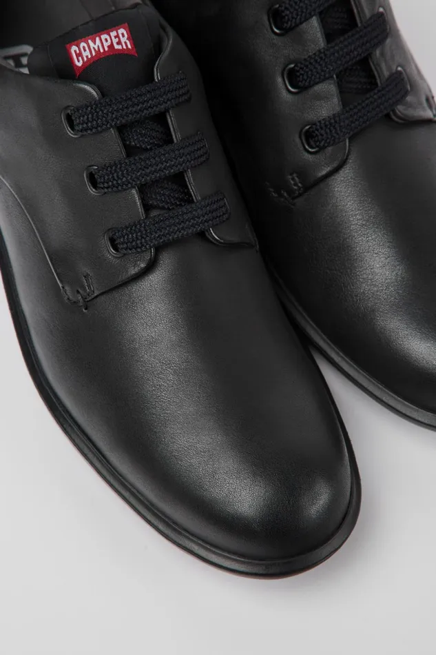 Men Atom Work Black Leather Blucher Shoes Camper Formal Shoes