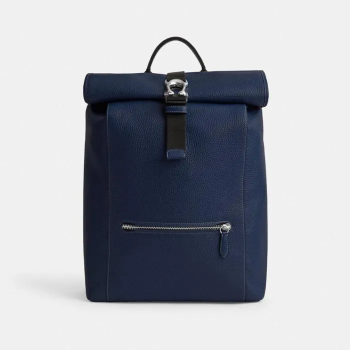 Men Backpacks Coach Beck Roll Top Backpack Deep Blue