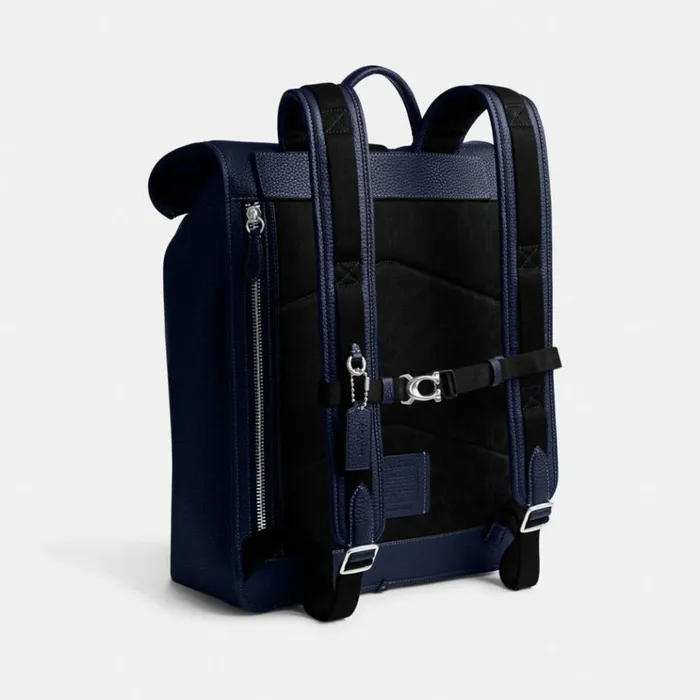 Men Backpacks Coach Beck Roll Top Backpack Deep Blue