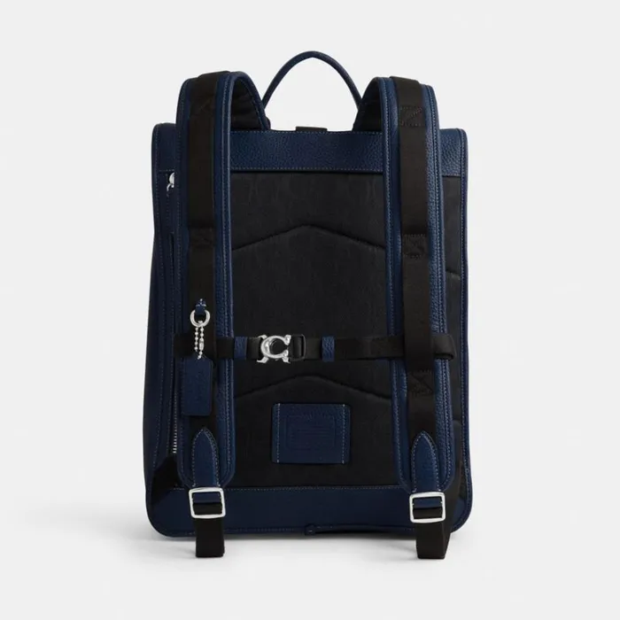 Men Backpacks Coach Beck Roll Top Backpack Deep Blue