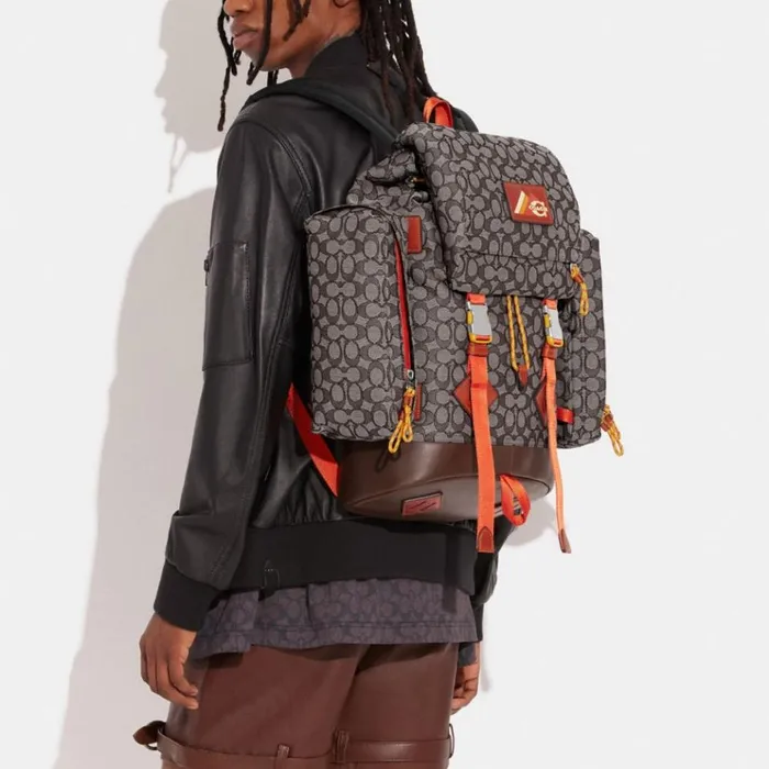 Men Backpacks Coach Utility Backpack In Signature Jacquard Oak