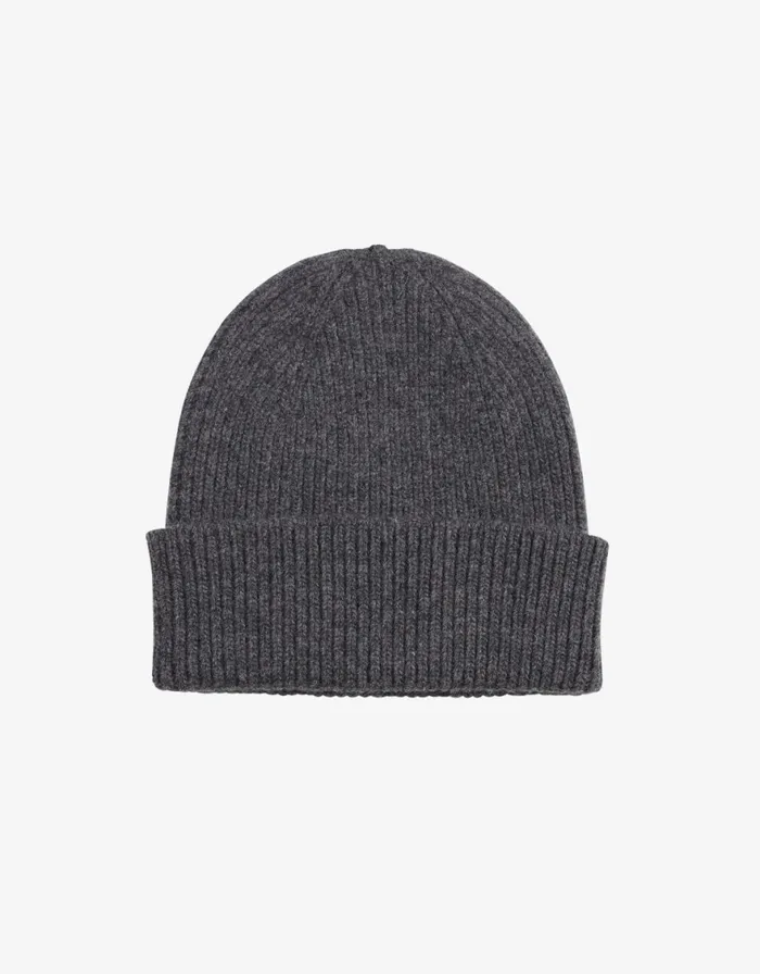 Men Beanies Colorful Standard Merino Wool Beanie Lava Grey