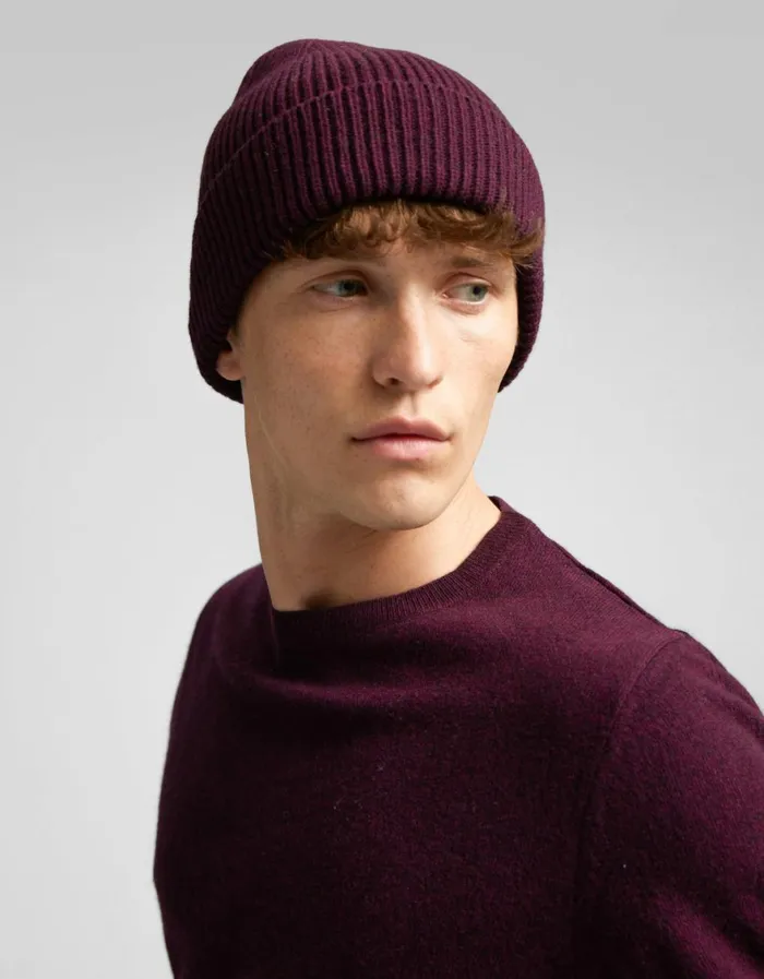Men Beanies Colorful Standard Merino Wool Beanie Lava Grey