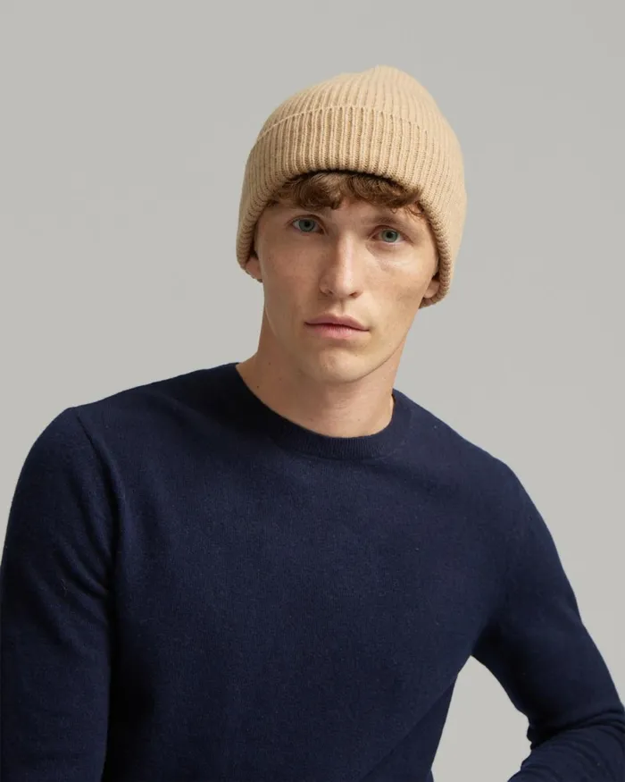 Men Beanies Colorful Standard Merino Wool Beanie Lava Grey