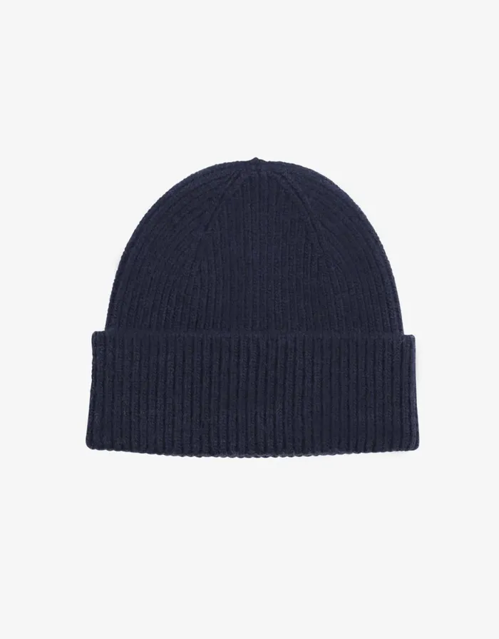 Men Beanies Colorful Standard Merino Wool Beanie Navy Blue
