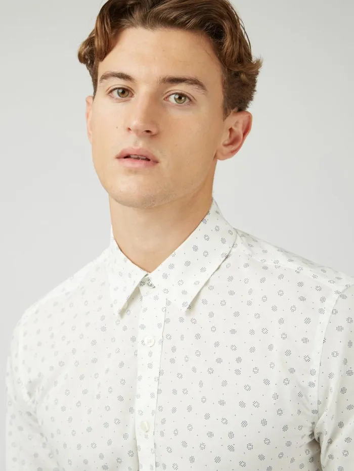 Men Ben Sherman Archive Print Shirts Scattered Spot Print LongSleeve Shirt 8211 Ivory Men Ben Sherman Archive Print Shirts Scattered Spot Print LongSleeve Shirt 8211 Ivory