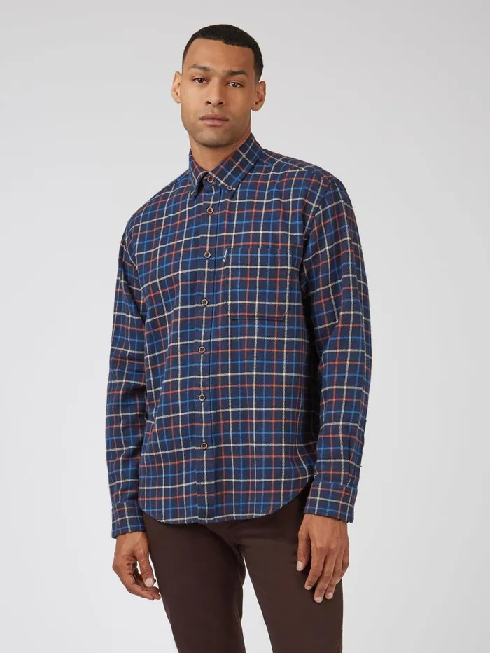 Men Ben Sherman Heritage Check Shirts Tattersall Check LongSleeve Shirt 8211 Marine Men Ben Sherman Heritage Check Shirts Tattersall Check LongSleeve Shirt 8211 Marine