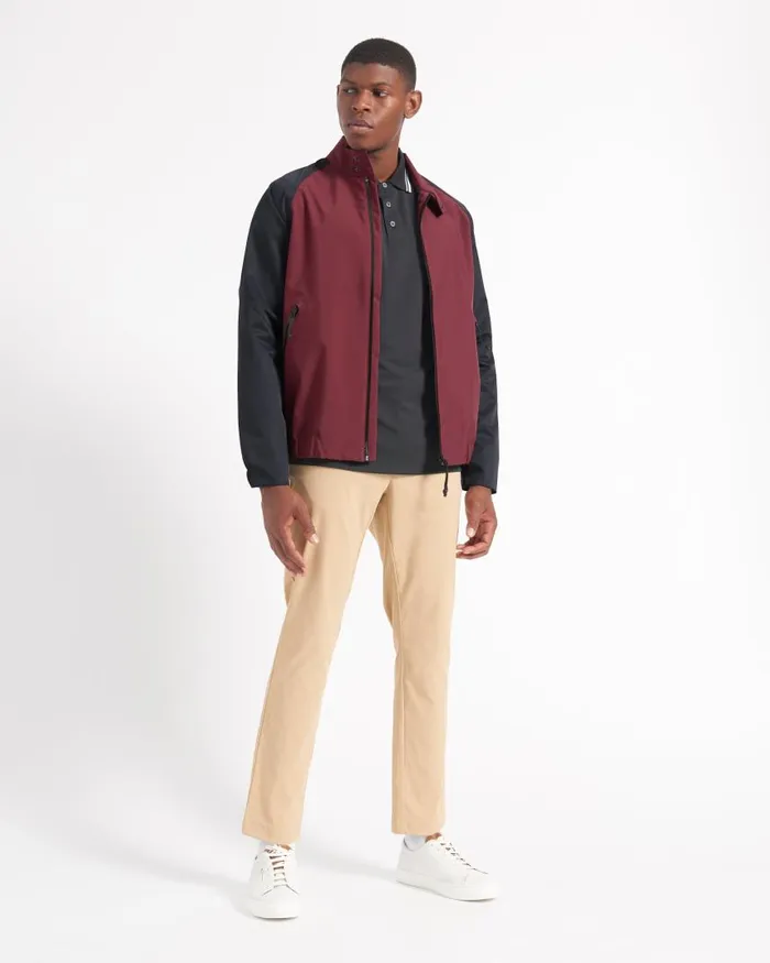 Men Ben Sherman Jackets and Outerwear Waterproof Harrington Jacket 8211 Burgundy