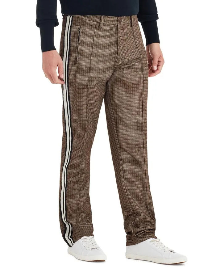 Men Ben Sherman Joggers and Track Pants Dog Tooth Print Side Stripe Track Pant 8211 Camel Men Ben Sherman Joggers and Track Pants Dog Tooth Print Side Stripe Track Pant 8211 Camel