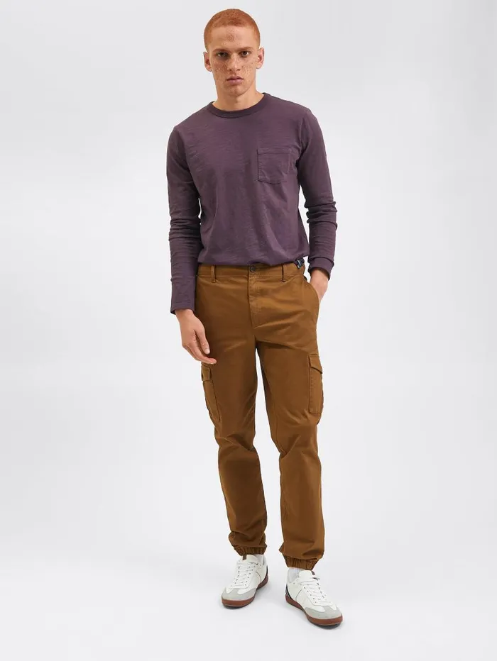 Men Ben Sherman Joggers and Track Pants Utility Woven Jogger Pant 8211 Brown