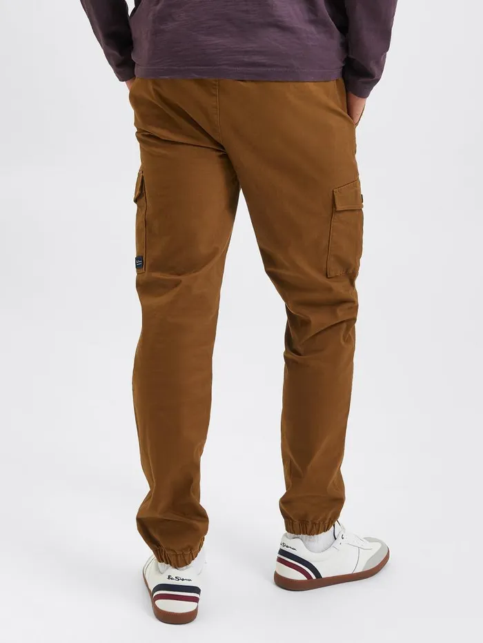 Men Ben Sherman Joggers and Track Pants Utility Woven Jogger Pant 8211 Brown