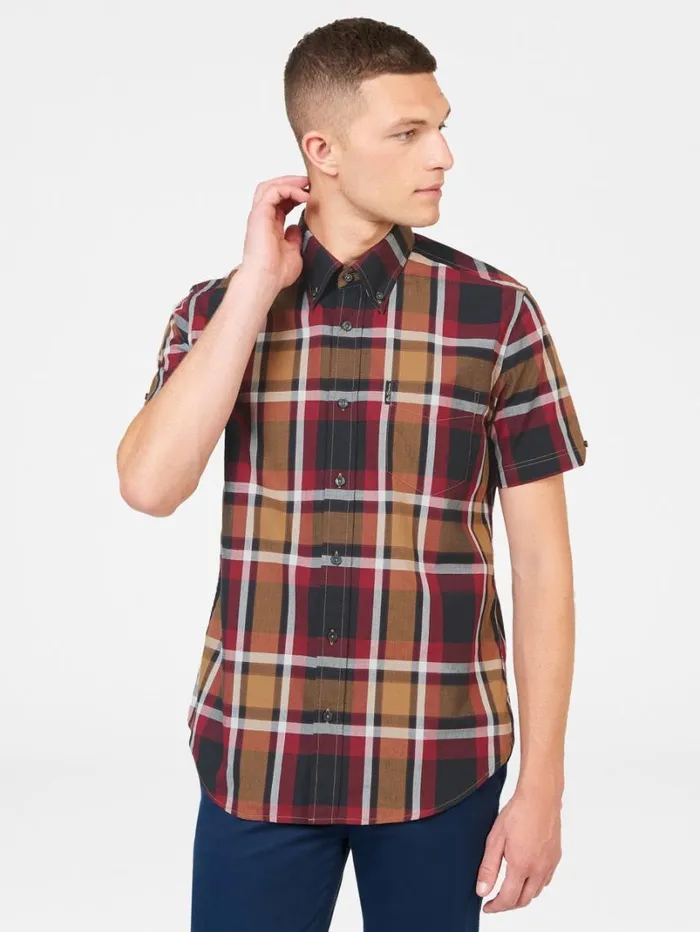 Men Ben Sherman Long Sleeve Shirts Block Check Shirt 8211 Red Men Ben Sherman Long Sleeve Shirts Block Check Shirt 8211 Red