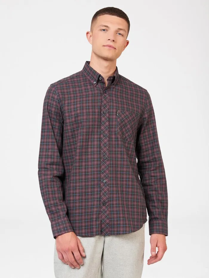 Men Ben Sherman Long Sleeve Shirts Signature House Tartan Shirt 8211 Plum Men Ben Sherman Long Sleeve Shirts Signature House Tartan Shirt 8211 Plum