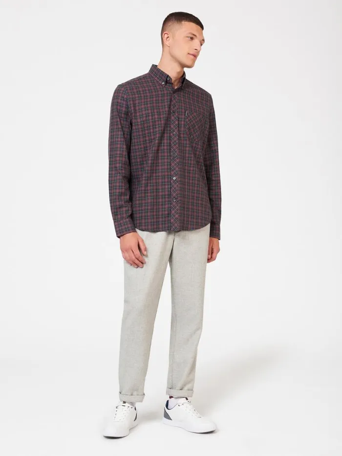Men Ben Sherman Long Sleeve Shirts Signature House Tartan Shirt 8211 Plum Men Ben Sherman Long Sleeve Shirts Signature House Tartan Shirt 8211 Plum