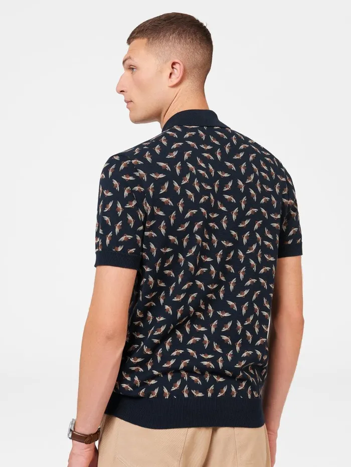 Men Ben Sherman Mod Knit Polos Art Deco Knit Polo 8211 Dark Navy Men Ben Sherman Mod Knit Polos Art Deco Knit Polo 8211 Dark Navy