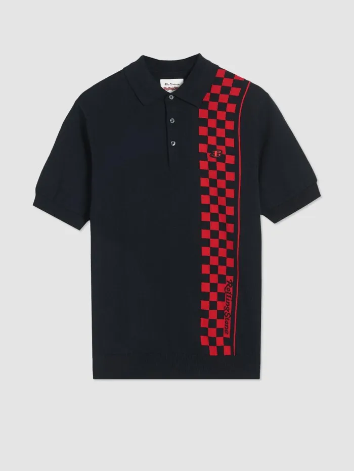 Men Ben Sherman Mod Knit Polos Rolling Stone Checker Knit Polo 8211 Black Men Ben Sherman Mod Knit Polos Rolling Stone Checker Knit Polo 8211 Black