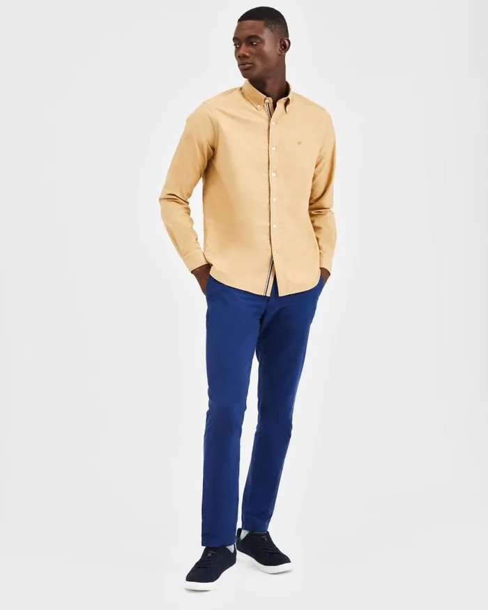 Men Ben Sherman Oxford Shirts Beatnik Oxford Garment Dye Shirt 8211 Khaki