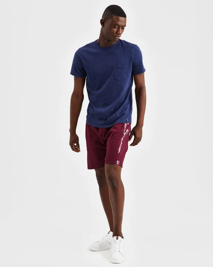 Men Ben Sherman Shorts Casual Knit Logo Shorts 8211 Burgundy