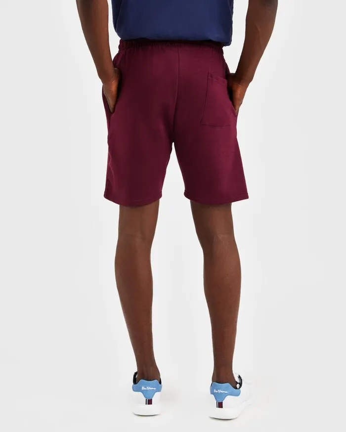 Men Ben Sherman Shorts Casual Knit Logo Shorts 8211 Burgundy