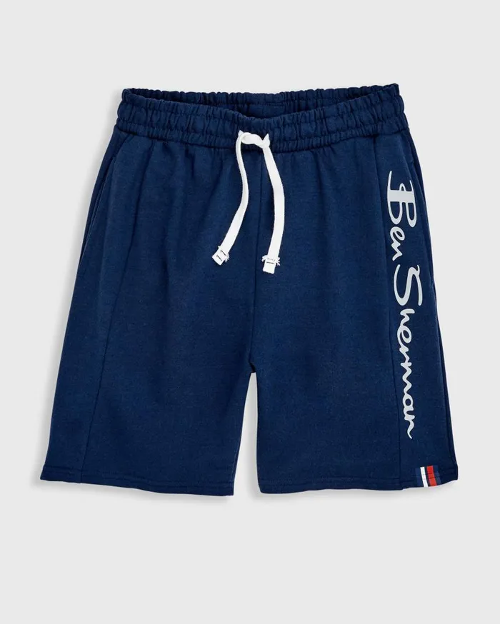 Men Ben Sherman Shorts Casual Knit Logo Shorts 8211 Navy