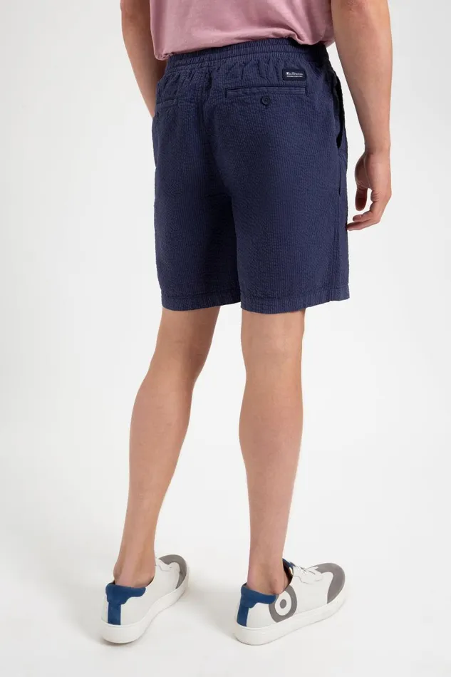 Men Ben Sherman Shorts Seersucker Slim Fit Bengal Stripe Short 8211 Navy