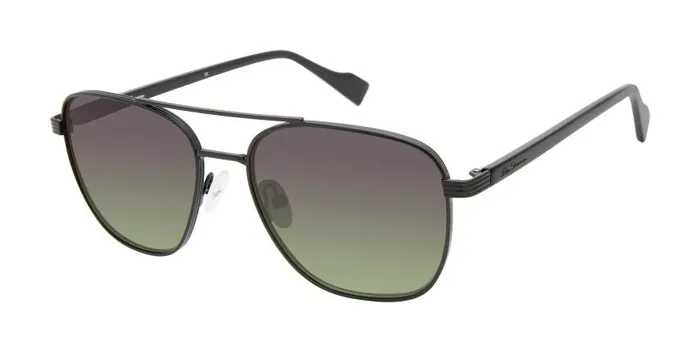 Men Ben Sherman Sunglasses Walbrook Polarized Aviator Square Eco Sunglasses 8211 BlackGreen