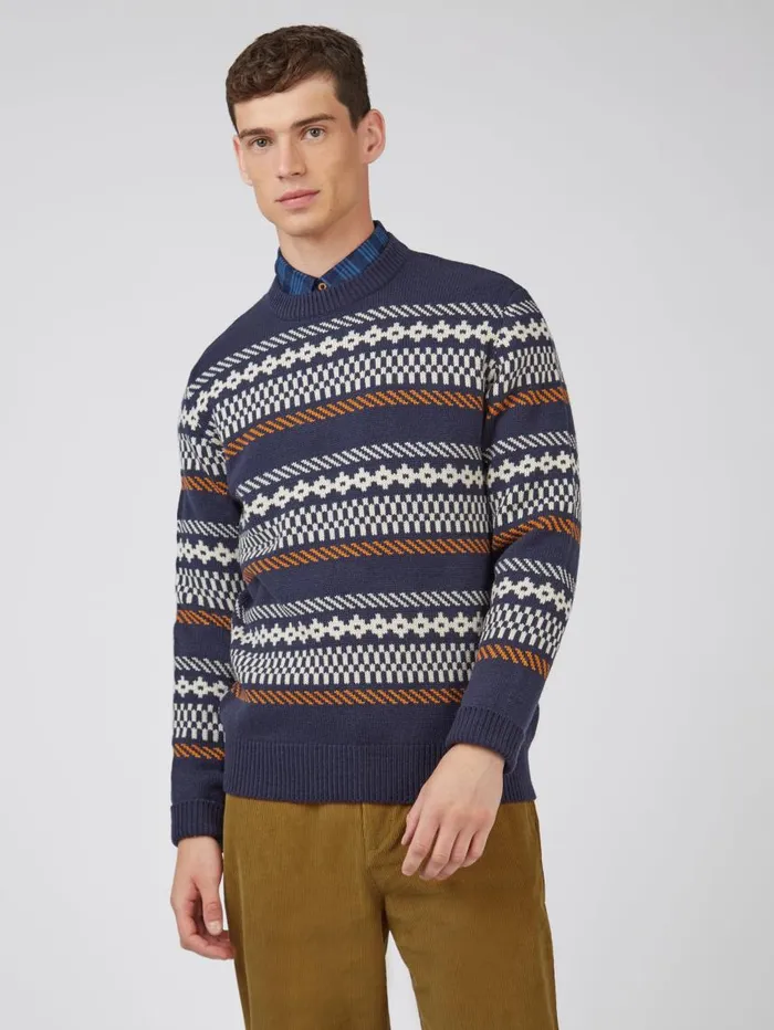 Men Ben Sherman Sweaters and Knits B By Fair Isle Chunky Knit Sweater