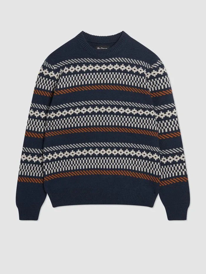 Men Ben Sherman Sweaters and Knits B By Fair Isle Chunky Knit Sweater