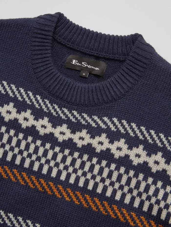 Men Ben Sherman Sweaters and Knits B By Fair Isle Chunky Knit Sweater