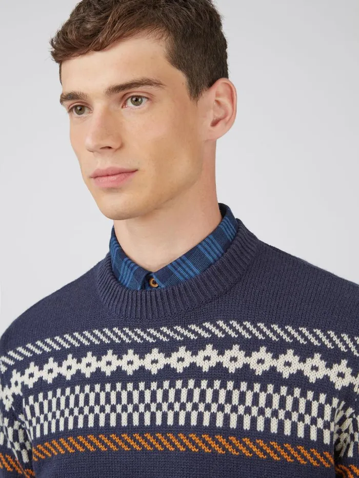 Men Ben Sherman Sweaters and Knits B By Fair Isle Chunky Knit Sweater
