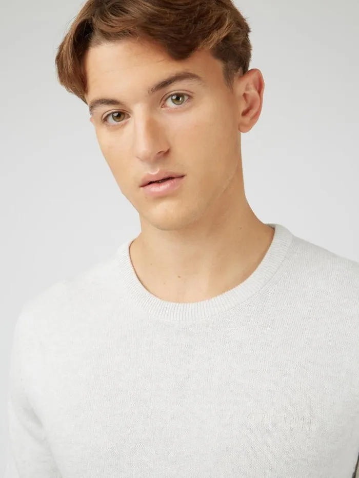 Men Ben Sherman Sweaters and Knits Signature Knit Crewneck 8211 Ivory