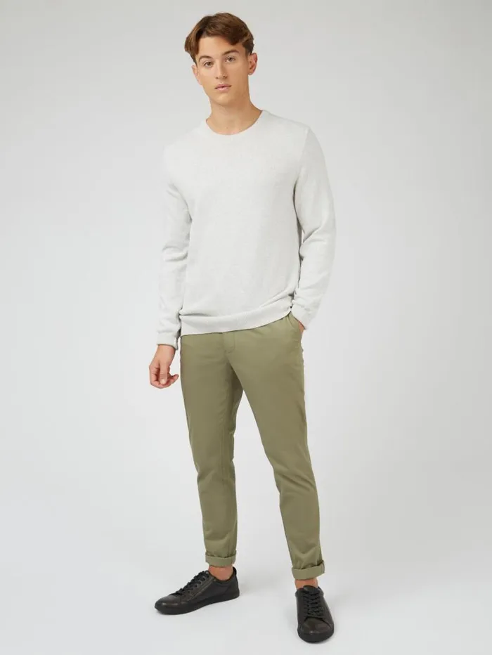 Men Ben Sherman Sweaters and Knits Signature Knit Crewneck 8211 Ivory