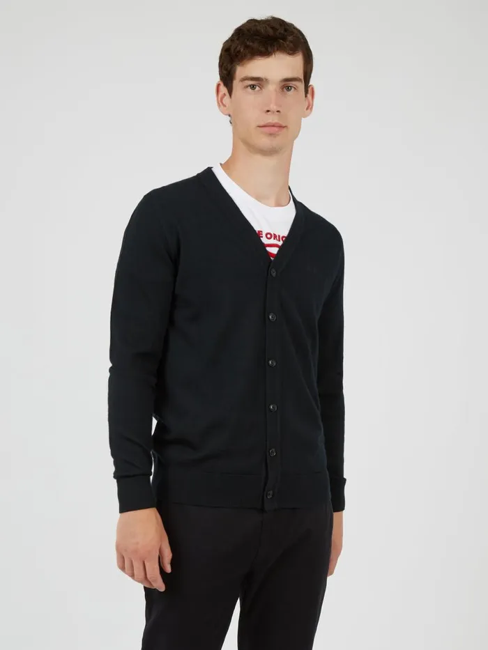 Men Ben Sherman Sweaters and Knits Signature Merino Cardigan Sweater 8211 Black Men Ben Sherman Sweaters and Knits Signature Merino Cardigan Sweater 8211 Black