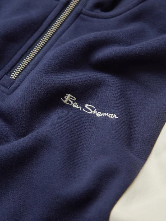 Men Ben Sherman Sweatshirts and Hoodies Colorblock HalfZip Sport Sweatshirt