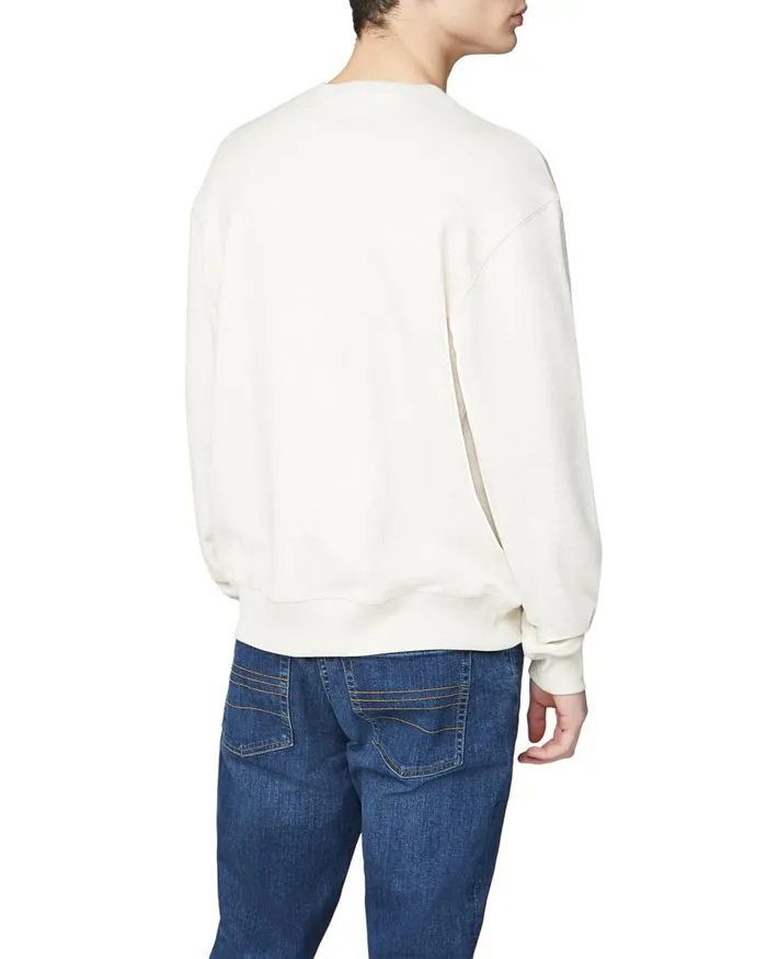 Men Ben Sherman Sweatshirts and Hoodies Signature Logo Sweatshirt 8211 Ecru