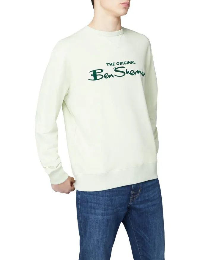 Men Ben Sherman Sweatshirts and Hoodies Signature Logo Sweatshirt 8211 Light Green Men Ben Sherman Sweatshirts and Hoodies Signature Logo Sweatshirt 8211 Light Green