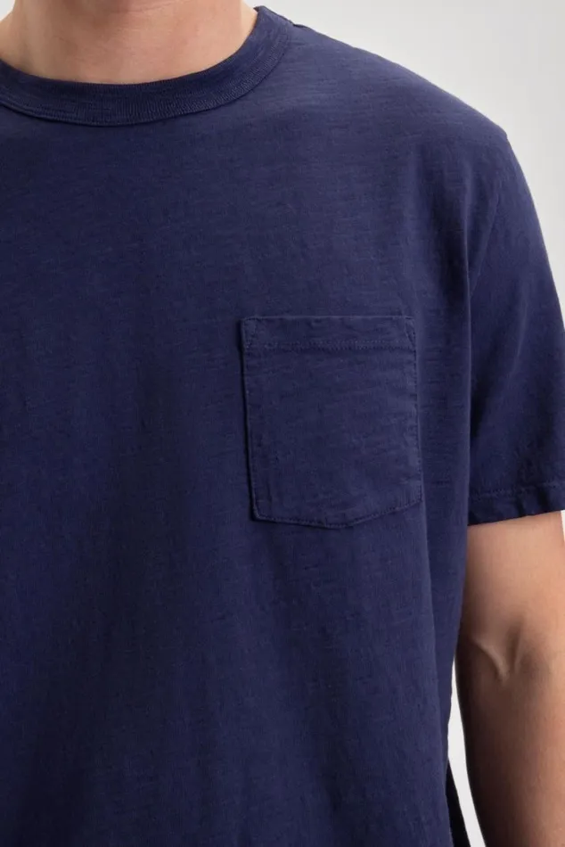 Men Ben Sherman TShirts and Graphic Tees Garment Dye Beatnik ShortSleeve TShirt 8211 Navy Indigo