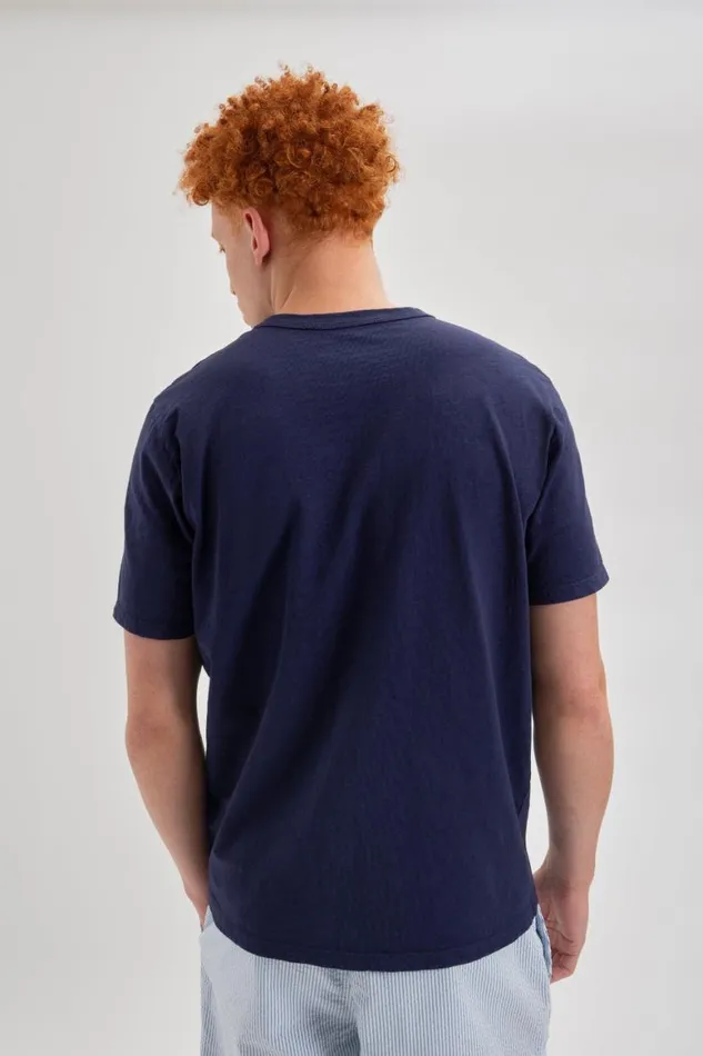 Men Ben Sherman TShirts and Graphic Tees Garment Dye Beatnik ShortSleeve TShirt 8211 Navy Indigo