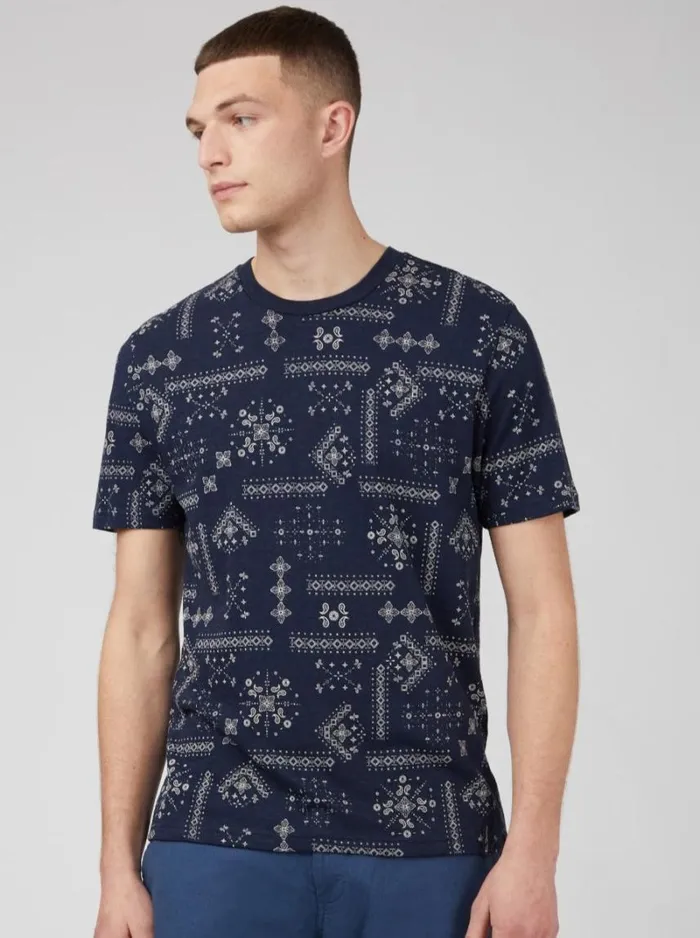Men Ben Sherman TShirts and Graphic Tees Geo Print Graphic Tee 8211 Navy Men Ben Sherman TShirts and Graphic Tees Geo Print Graphic Tee 8211 Navy
